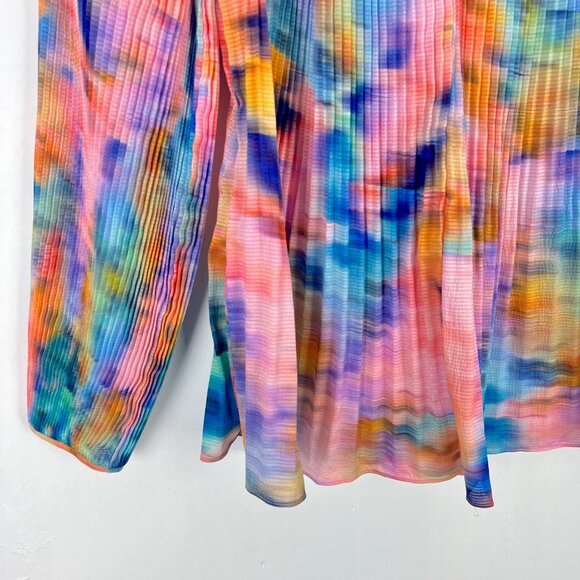 Tanya Taylor Shanalee Top Shirt Accordion Pleated Long Sleeve Size Small S EUC - Picture 10 of 13